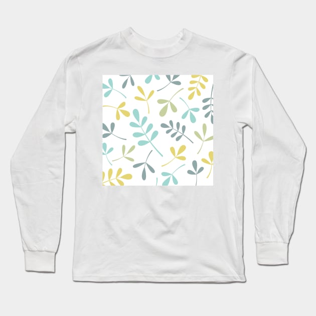 Assorted Lg Leaf Silhouettes Color Mix Long Sleeve T-Shirt by NataliePaskell